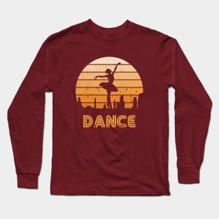 Retro Sunset Ballerina Dance Long Sleeve T-Shirt